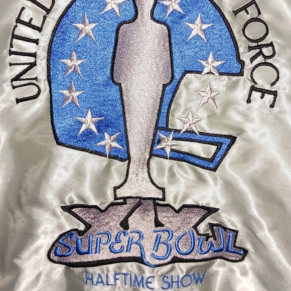 Vintage Vtg 1984 Super Bowl XIX Halftime Show US Navy Tops In Blue Satin Jacket - Picture 4 of 4
